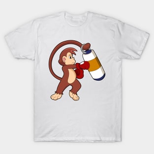 Monkey at Boxing with Punching bag T-Shirt